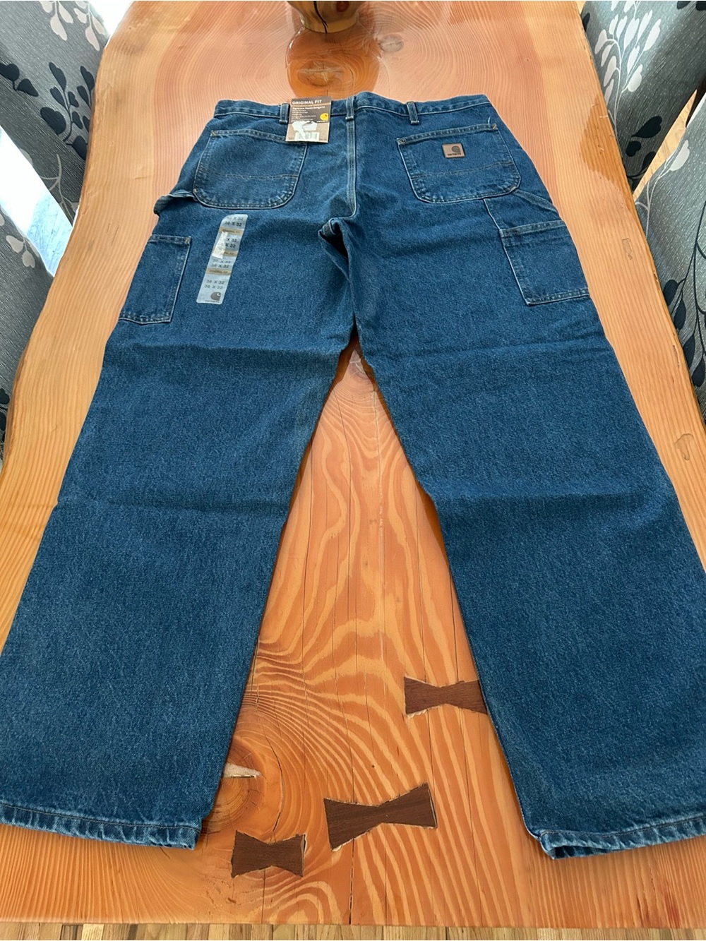 Carhartt Men's Dark Blue Jeans - B237 DST 38x32 - Picture 7 of 9